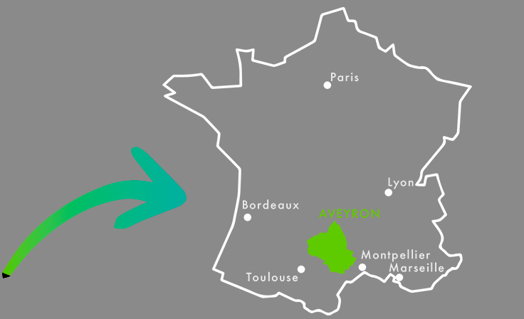 Carte de l'Aveyron en France
